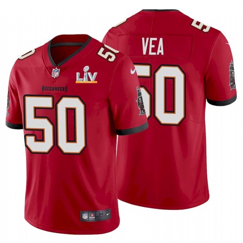 Men's Tampa Bay Buccaneers #50 Vita Vea Red NFL 2021 Super Bowl LV Limited Stitched Jersey Men's Tampa Bay Buccaneers #50 Vita Vea Red NFL 2021 Super Bowl LV Limited Stitched Jersey
